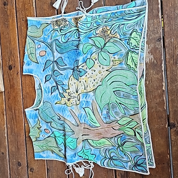 TUINOS Vintage Hand Painted Poncho - Picture 6 of 8